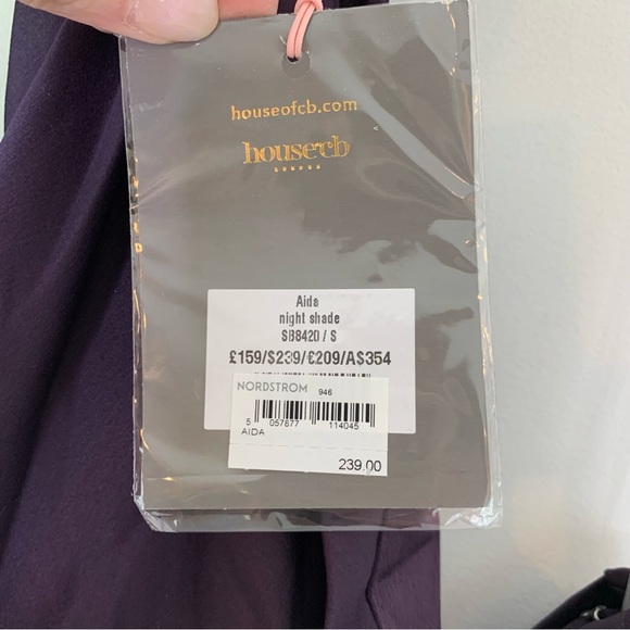 House of CB Aida Satin Halter Minidress with Sash in Night Shade Size S NWT - Picture 8 of 16